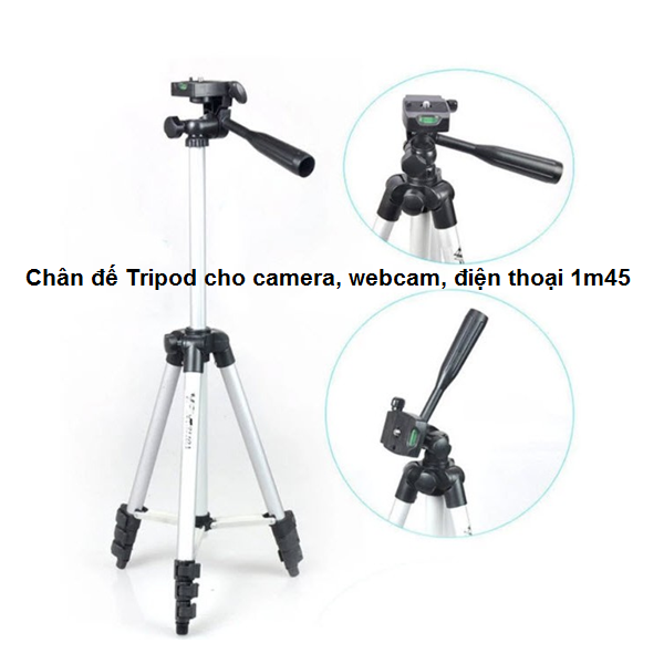 Chân đế Tripod cho camera, webcam, điện thoại Cao 1m45
